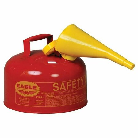 EAGLE SAFETY CANS, Metal - Red w/F-15 Funnel, CAPACITY: 2 Gal. UI20FS